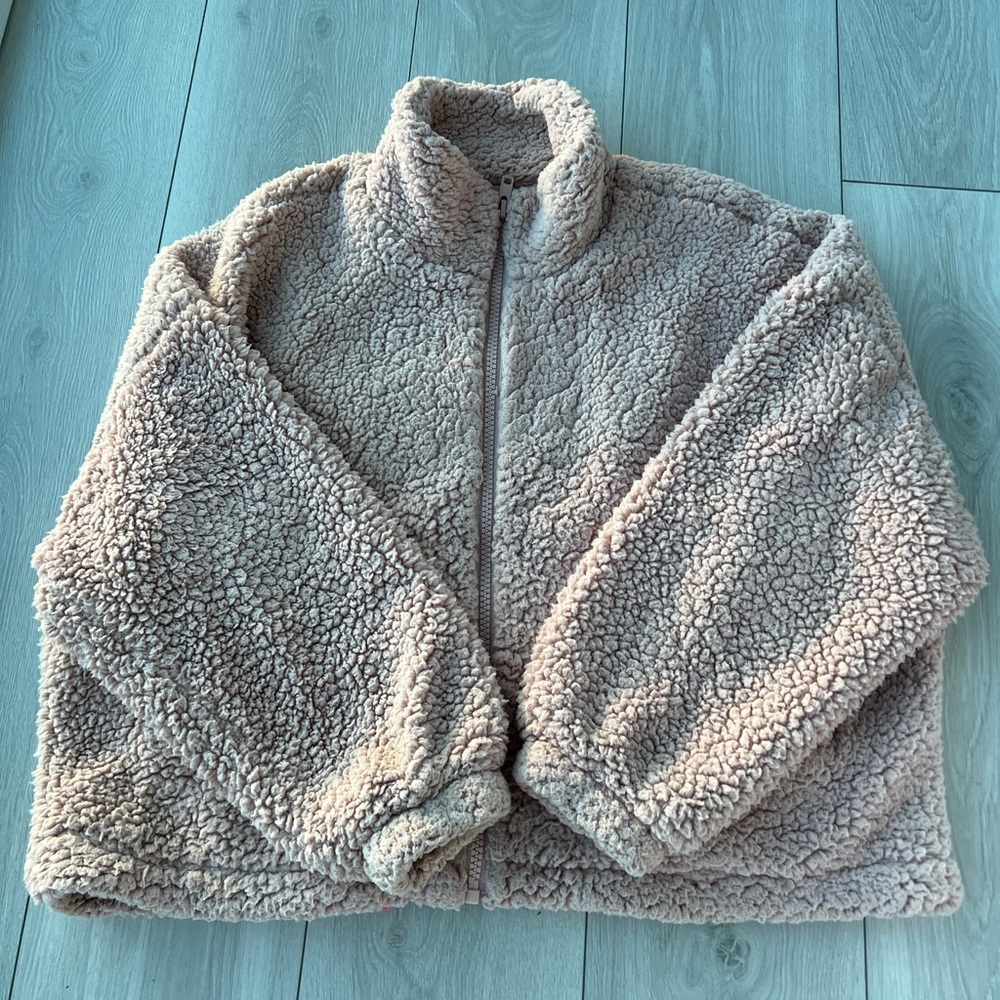 Light Pink Urban Outfitters Teddy Jacket